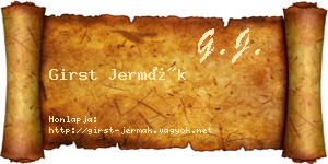 Girst Jermák névjegykártya
